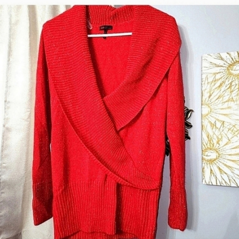 Sofia red sweater size large.  Fits like a 1x